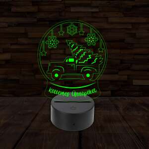 3D LED lámpa - Auto karácsonyfával 84610867 