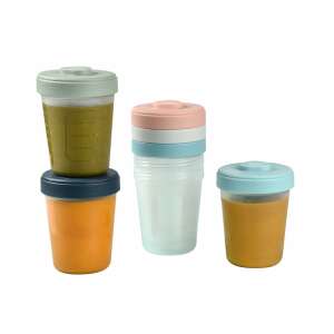 Beaba kisgyermek ételtároló szett, 6 db, 250 ml-es, BPA mentes, mikrózható, fagyasztóba tehető, mosogatógépben mosható - Beaba