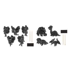 Grafix Kratzbild-Set, 10 Kratzbilder, 2 Kratzstifte, 10 Magnete, 2 Stäbchen - Grafix