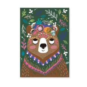 Avenir Magical Animals Scratch Art Book, Bear with flowers - Arts & crafts kit