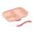 Beaba szilikon tányér, 3 rekeszes, kanállal, rózsaszín