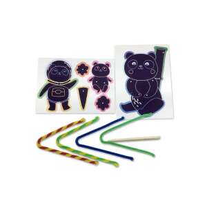Avenir scratch art panda craft kit, includes panda figures, bamboo sticks, and yarn - Arts & crafts kit