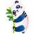 Avenir scratch art panda craft kit, includes panda figures, bamboo sticks, and yarn
