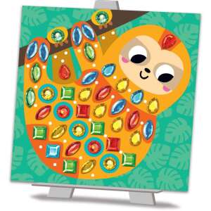CreaLign Mosaic Diamonds, sloth design on a canvas with easel, create a mosaic art with colorful diamonds - Crealign
