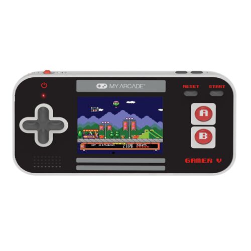 My Arcade Gamer V Classic handheld gaming console, black and red