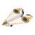 Avenir origami paper airplane, white with black and orange details