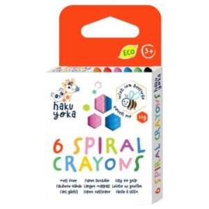 Haku Yoka 6 Creioane Spirale, eco-friendly, ceară de albine, pentru copii de la 3 ani - Haku Yoka Creioane cerate