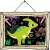 Scratch art dinosaur themed picture in a frame