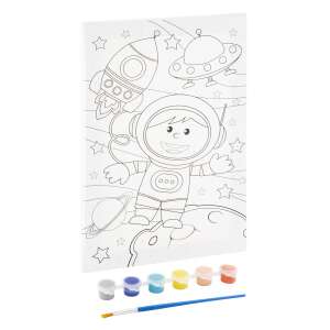 Paint by number canvas with an astronaut in space, includes paints and a brush - Paint by Numbers Kit