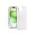 White silicone phone case with card holder for Apple iPhone 15 Plus