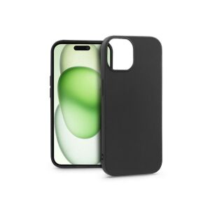 iPhone 15 Plus with black matte case on white background - Phone Case
