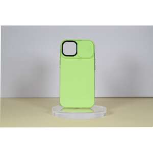 Green iPhone 14 TPU+PC case with sliding camera protection - Apple Phone Case