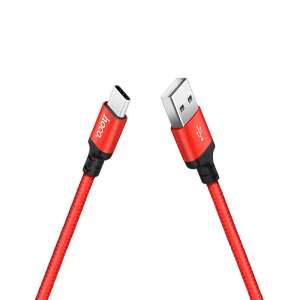 Hoco X14 Times Type C cable, 2 meter long, red and black, with USB-A and Type-C connectors - Hoco USB Cable