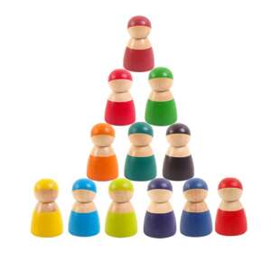 12 kolorowych przyjaciół - drewniane figurki Montessori 84676684 - Figura
