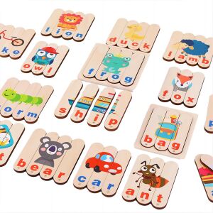 Englisch Lernpuzzle Lernspiel aus Holz 138594475 - Schaukelpferde, Schaukeltiere und Entwicklungsspiele für Kinder im Kindergartenalter