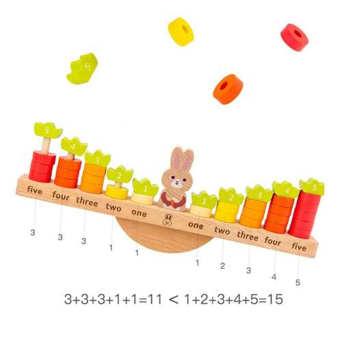 Leziter BTE-44 Rabbit Balance fa számlálójáték nyuszival és sárgarépával 