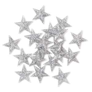 Öntapadós ezüstösen csillogó csillagok, 3,1 cm-es, 20 db/csomag 84680072 