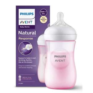 Philips AVENT Natural Response 260 ml cumisüveg 1hó+ rózsaszín 84680201 