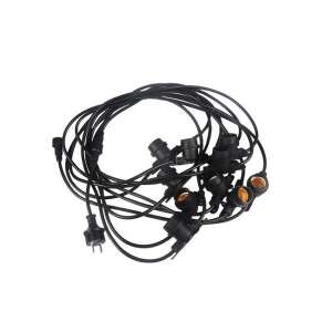 MasterLED 10 méteres hosszú fényfüzér 10 db E27-es foglalattal, fekete kábel - Fényfüzér