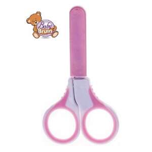 Baby Bruin rózsaszín biztonsági olló védő kupakkal babáknak - Fürdetési kellék