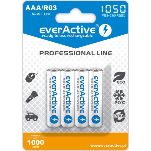 everActive Ni-Mh 1050mAh R2U micro-sized battery 4pcs 119991381