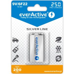 everActive 9V 250mAh Ni-MH Újratölthető Elem - Akkumulátor