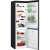 Open Indesit LI8 S2E K black bottom freezer refrigerator filled with food