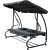 Pepita Relax Plus 4 person garden swing bed with canopy and cup holders, gray