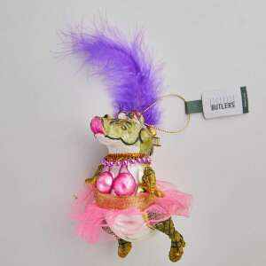 HANG ON üveg karácsonyfadísz, táncos krokodil lány 84696090 - Szezonális dekoráció