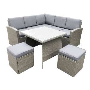 SmileHOME Paradise Deluxe Narożny Zestaw Ogrodowy #szary-beżowy