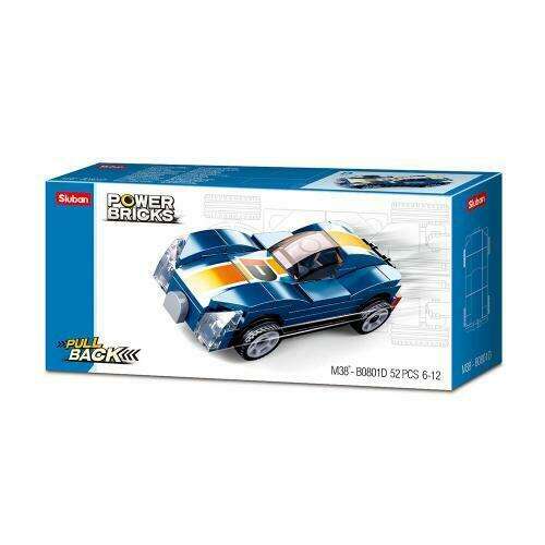Sluban Power Bricks Pull Back - Blue Monster felhúzható autó építőjáték készlet 33105381