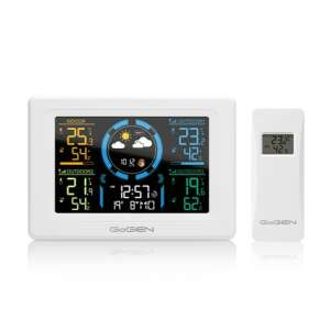 Gogen wireless weather station with color LCD display, showing indoor and outdoor temperature and humidity, moon phase, and weather forecast - Weather Station