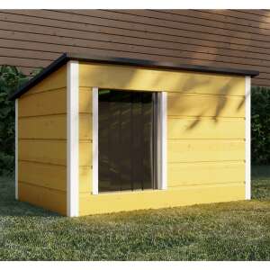 Pepita insulated flat roof Doghouse for large dogs XXL + Gift Toy #pine-white