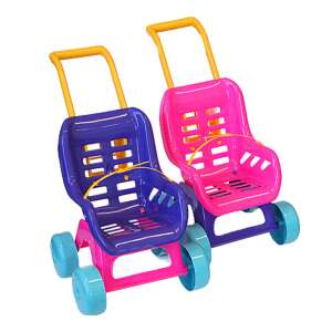 Dorex 5011 wózek dla lalek, niebieski i różowy, do zabawy w udawanie - Wózek do gier