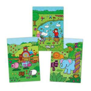 Galt Water Magic Animals coloring book with 3 pages showing farm animals, a lake with swans, and a jungle with animals - Activity Book, Coloring