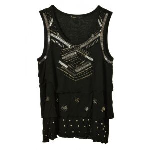 Desigual Isabella top negru fără mâneci pentru femei – L 130284285 - Îmbrăcăminte pentru femei