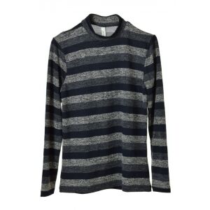 Soyaconcept women's dark blue and gray striped turtleneck sweater - Women's Sweater