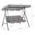 Pepita BASIC 3-seater garden swing bed with canopy and cushions, grey, dimensions