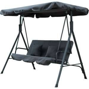 Pepita BASIC 3-seater garden swing bed with canopy and cushions, grey