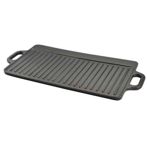 Gusseisen Grillplatte mit zwei Seiten, 51x24x1,5 cm