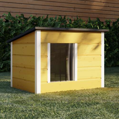 Pepita izolat izolat acoperiș plat Doghouse pentru câini mijlocii XL + cadou Jucărie #pine-white