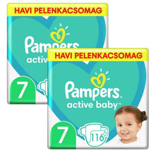 Pampers Active Baby 2x mesačné balenie plienok 15kg+ Junior 7 (232ks) 47265525