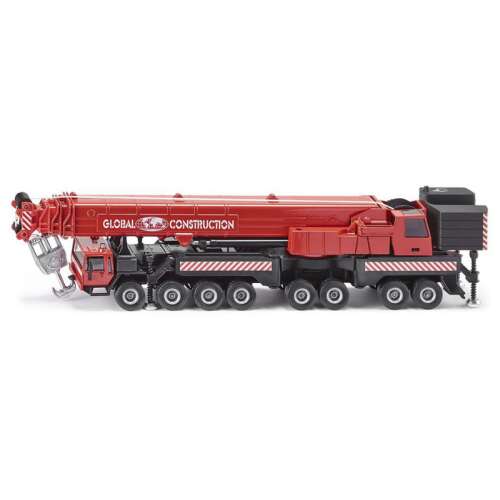 Siku MEGA LIFTER 1:55 scale red crane toy model with extendable boom, cable winder, and outrigger legs
