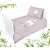 Idylla #3037A Unicorn Baby Bedding Set, 90x120cm, rózsaszín fehér egyszarvúval és virágmintával, kiságyban