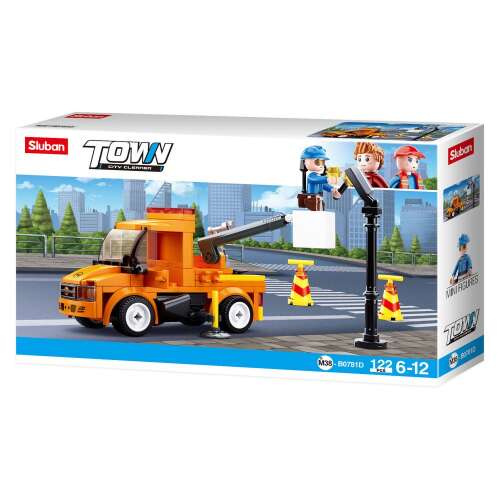 Sluban Town - City Cleaner emelőkosaras karbantartó teherautó építőjáték készlet 33198634
