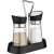 Lamart LT7020 salt and pepper shaker set, black and stainless steel, glass containers, 2 piece