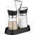 Lamart LT7020 salt and pepper shaker set, black and stainless steel, glass containers, 2 piece