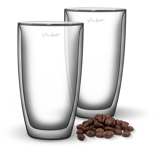 Lamart doppelwandige Glas-Kaffeetassen mit Kaffeebohnen, 230ml