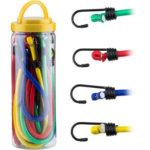 Sada gumičiek Fieldmann FDAG 1001, 8 kusov, 20-120 cm, 8 mm hrúbky, s háčikmi, v plastovom obale