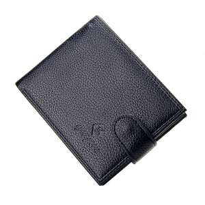 Fekete bőr férfi pénztárca patentos záródással - Férfi pénztárca